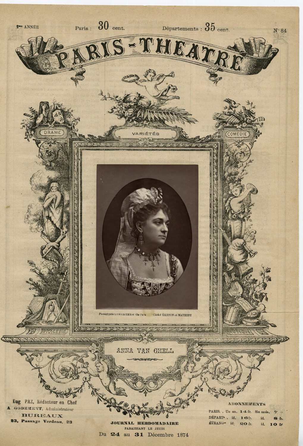 Paris Theatre, Anna Van Ghell von Photographie originale / Original