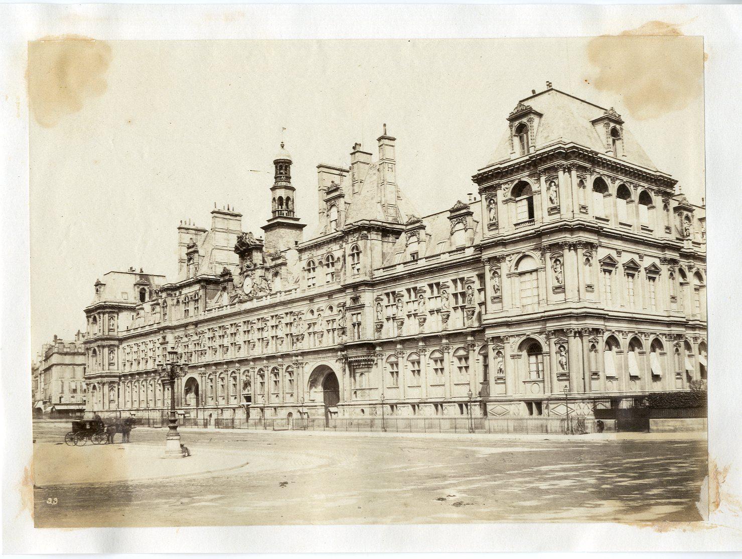 Здания 19 века фото France, Paris, l'hôtel de ville by Photographie originale / Original photograph: