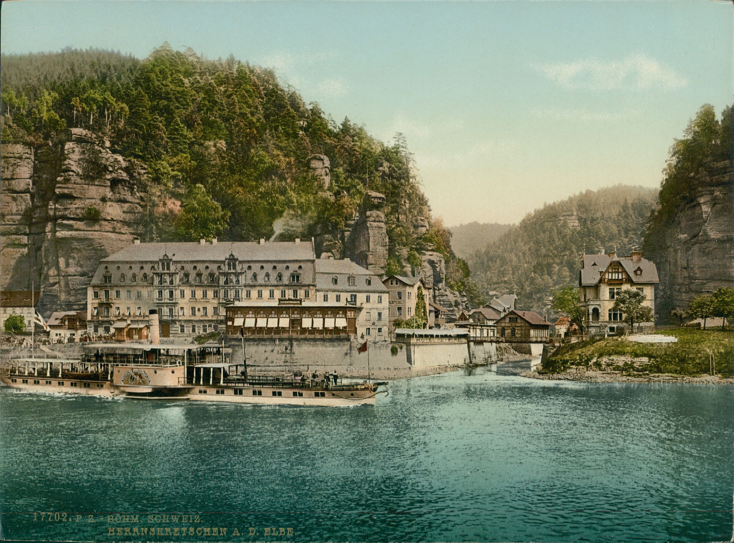 Bohmische Schweiz Herrnskretschen A Elbe Von Photographie Originale Original Photograph 1902 Fotografie Photovintagefrance