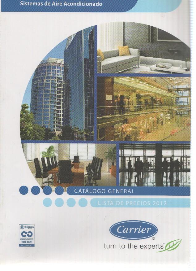 Catalogo CARRIER, Aire Acondicionado Catalogo General, Lista de