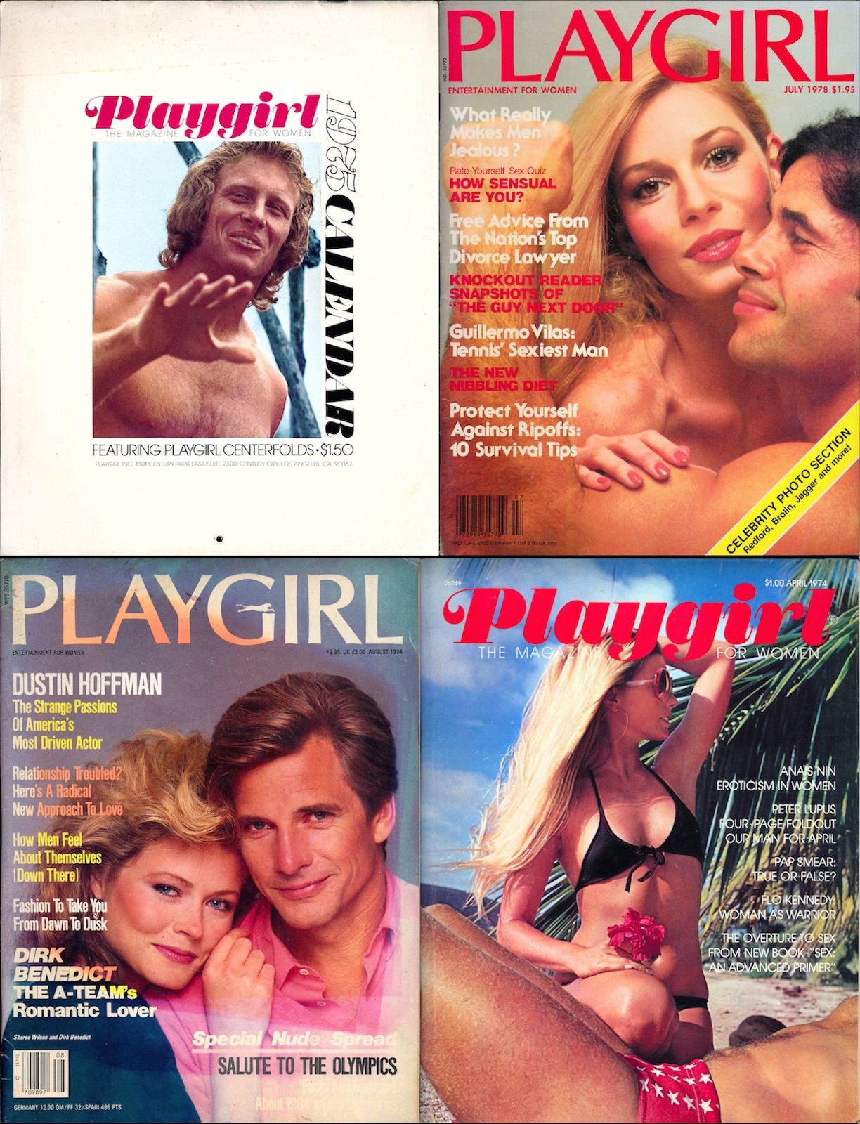 Playgirl (4 Vintage adult magazines, 1974-84) by Lambert, Douglas  (founder): Very Good (1974)