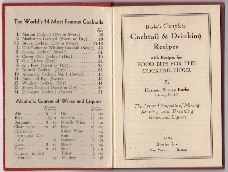 Burke's Complete Cocktail & Drinking Recipes with Recipes for Food Bits
