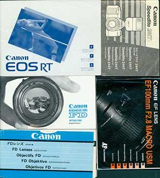 Canon instruction manuals for the Speedlite 244T (J/E/F/G/S), the EF 100MM F2.8 MACRO USM (J/E/F/G/S/C), FD Lenses (J/E/F/G/S), Interchangeable Lense