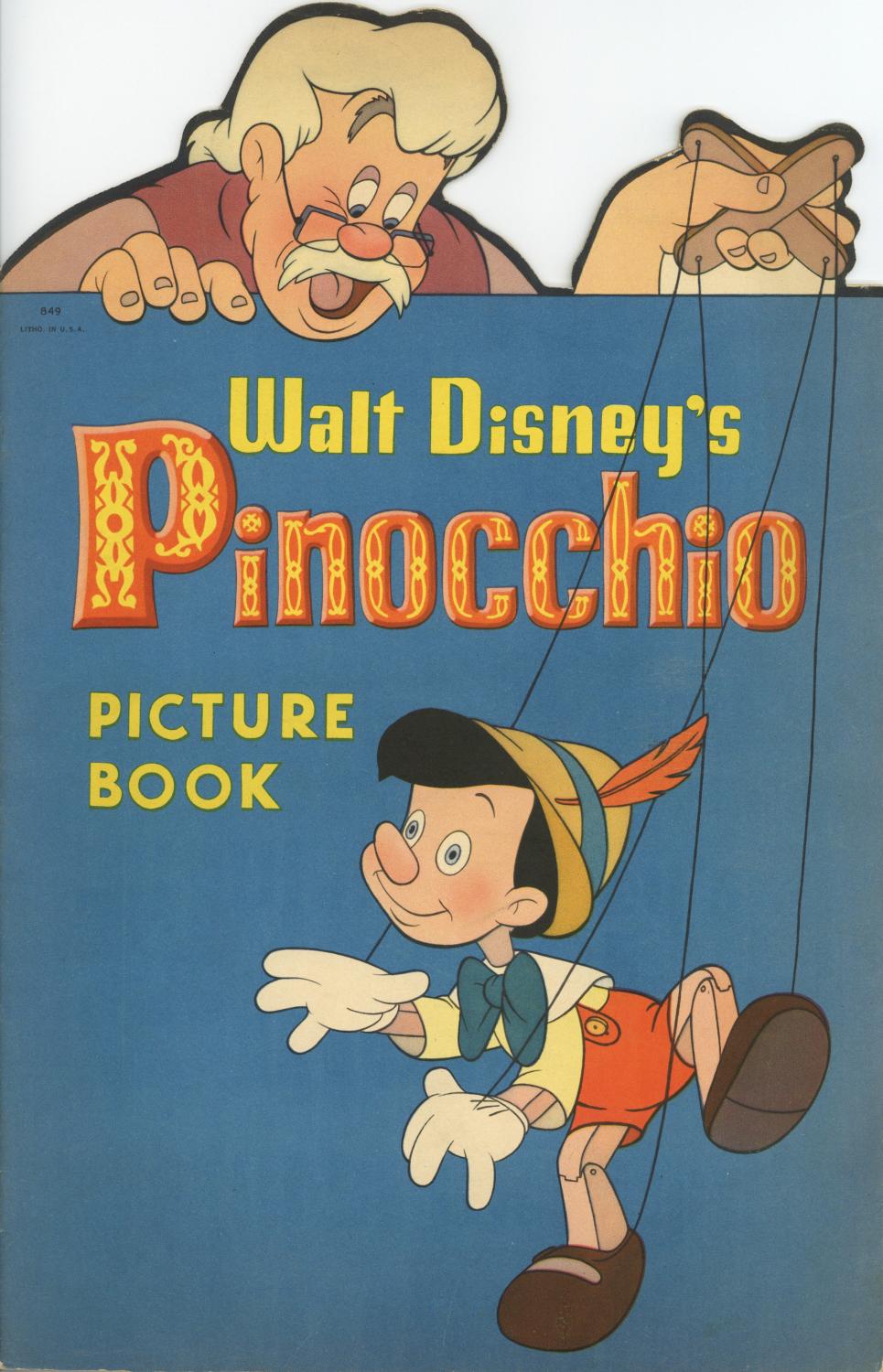 Walt Disney S Pinocchio Picture Book Code No 849 By Disney Walt Very Good Soft Cover 1940 Wallace Clark Booksellers