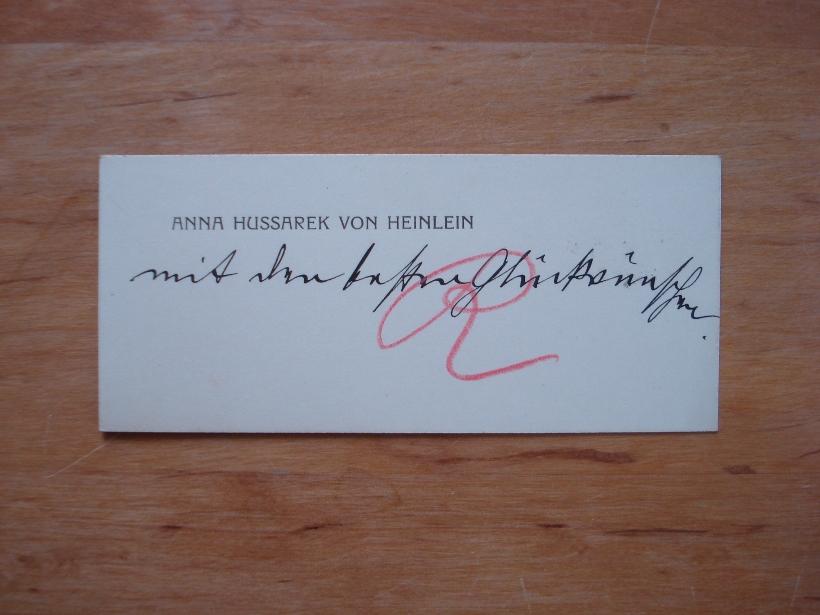 Anna Hussarek von Heinlein Korrespondenzkarte Antiquariat Birgit Gerl