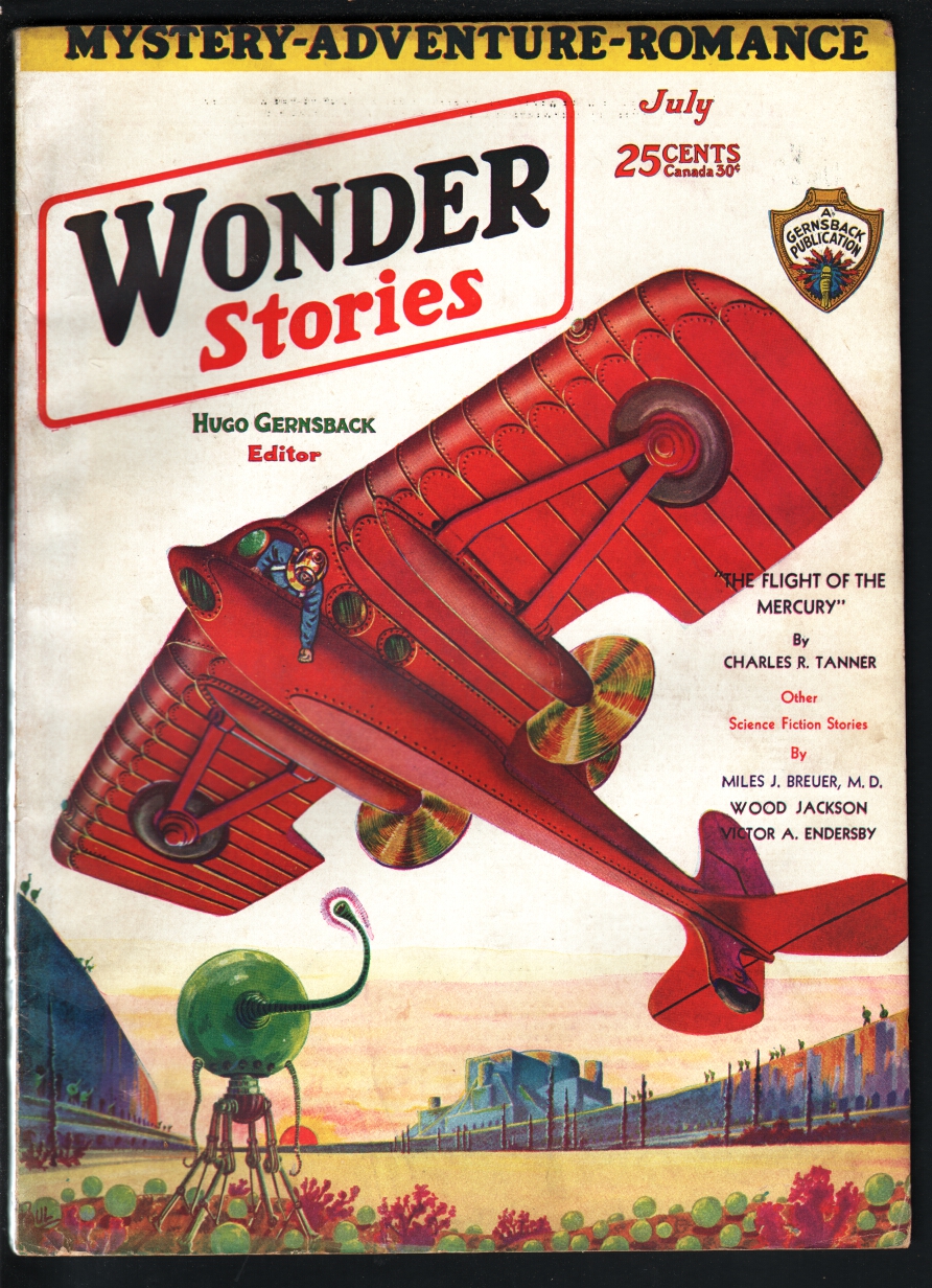珍品 1930 PULP MAGAZINE: 'WONDER STORIES' WONDER STORIES 1930 JUL-BAT-MEN OF MARS-SCI FI PULP! FN: (1930