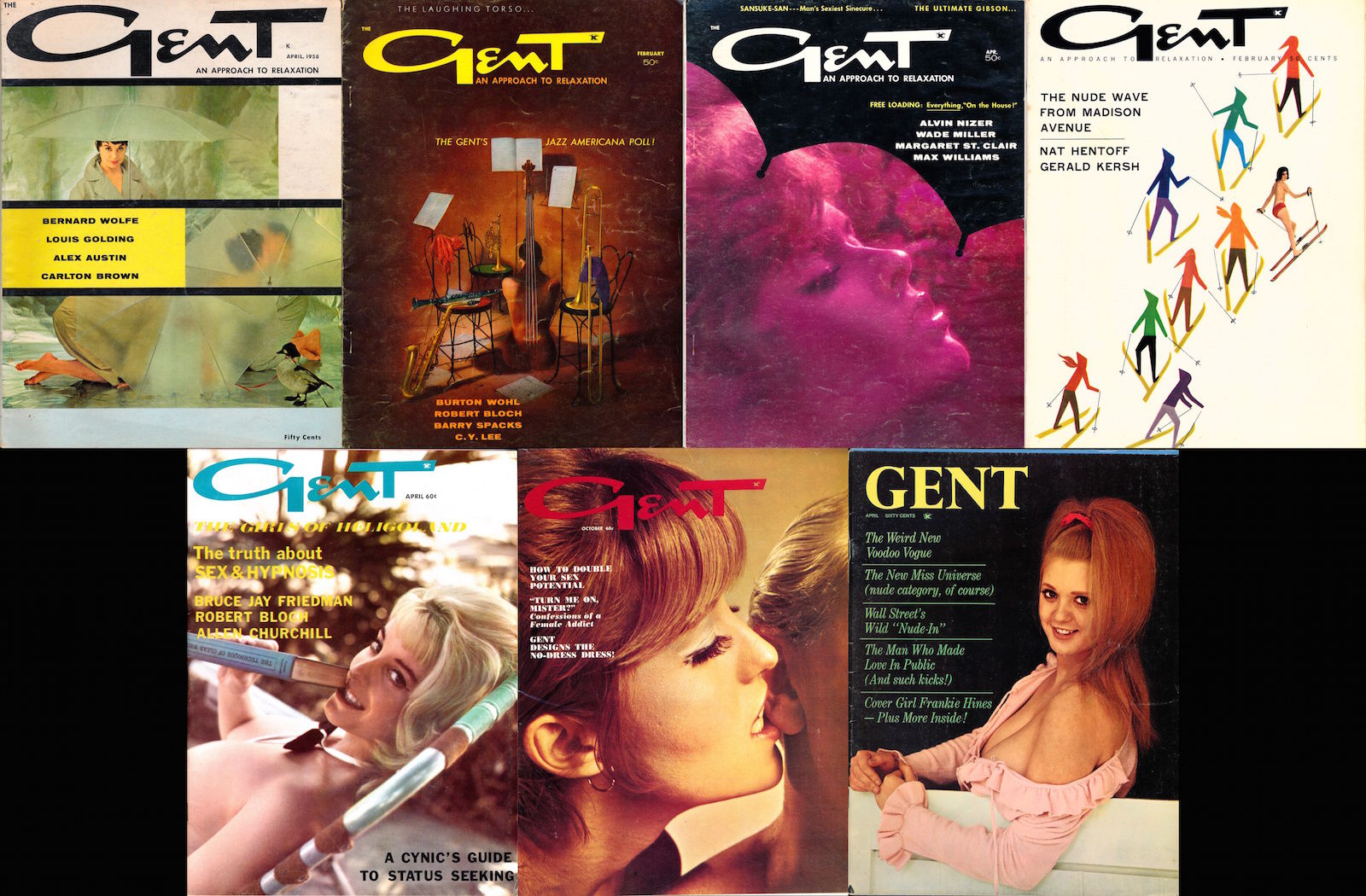 Gent (6 vintage adult magazines, 1958-65)