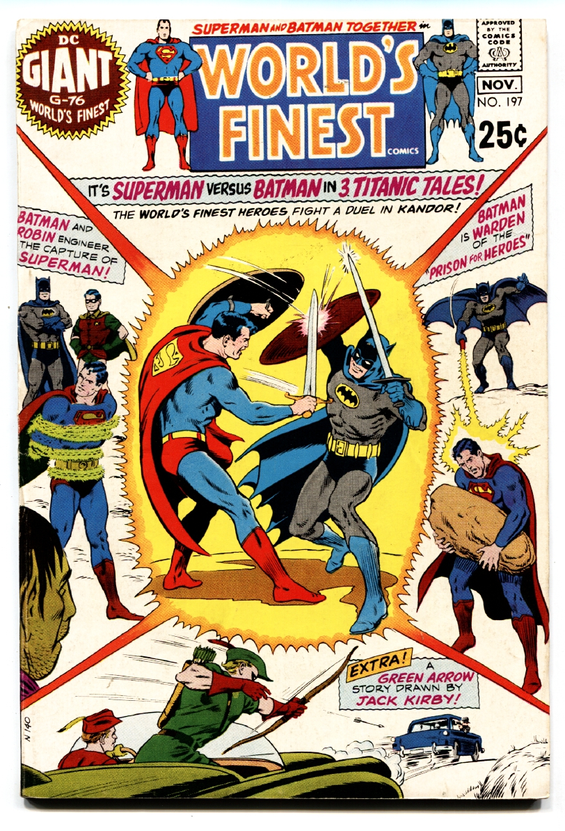 WORLDS FINEST #197 comic book 1970 SUPERMAN-BATMAN-Green Arrow: (1970)  Comic | DTA Collectibles