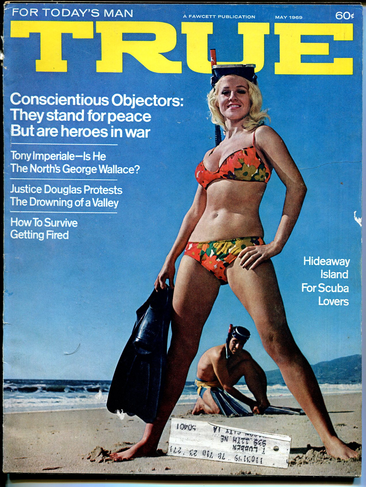 True 5/1969-Fawcett-swimsuit cover-Steve McQueen-pulp thrills-G [Good] [Softcover]