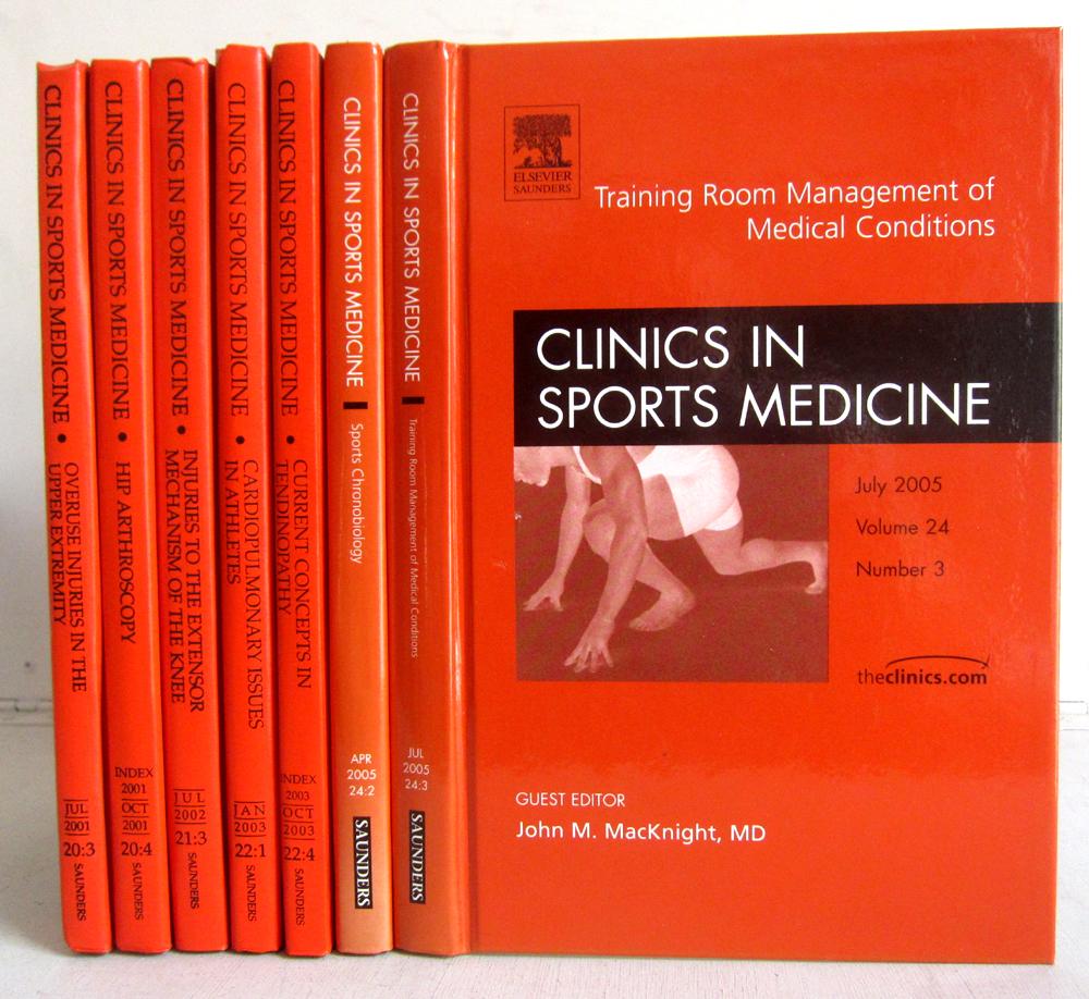 Clinics in Sports Medicine - Overuse Injuries in the Upper Extremity; Hip Arthroscopy; Injuries to the Extensor Mechanism of the Knee; Cardiopulmonary Issues in Athletes; Current Concepts in Tendinopathy; Sports Chronobiology etc. - 7 Bände - Miller, Mark D. (Consulting Editor)