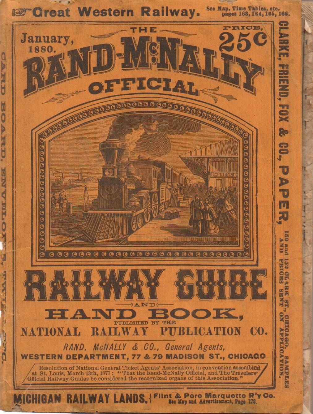 Rand Mcnally S Official Railway Guide And Hand Book For The United States And The Dominion Of Canada 1880 Good Paperback 1880 Back Of Beyond Books Abaa