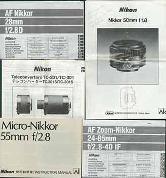 Nikon Camera manuals for the AF Nikkor 50mm f/1.8, the AF Zoom-Nikkor 24-85mm f/2.8-4D IF, the Teleconverters TC-201/TC-301, the Micro-Nikkor 55mm f/