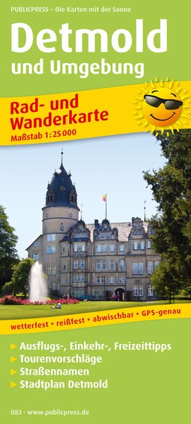 Detmold und Umgebung: Rad- und Wanderkarte mit Ausflugszielen, Einkehr- & Freizeittipps und Stadtplan Detmold, Straßennamen, wetterfest, reissfest, . 1:25000 (Rad- und Wanderkarte / RuWK)