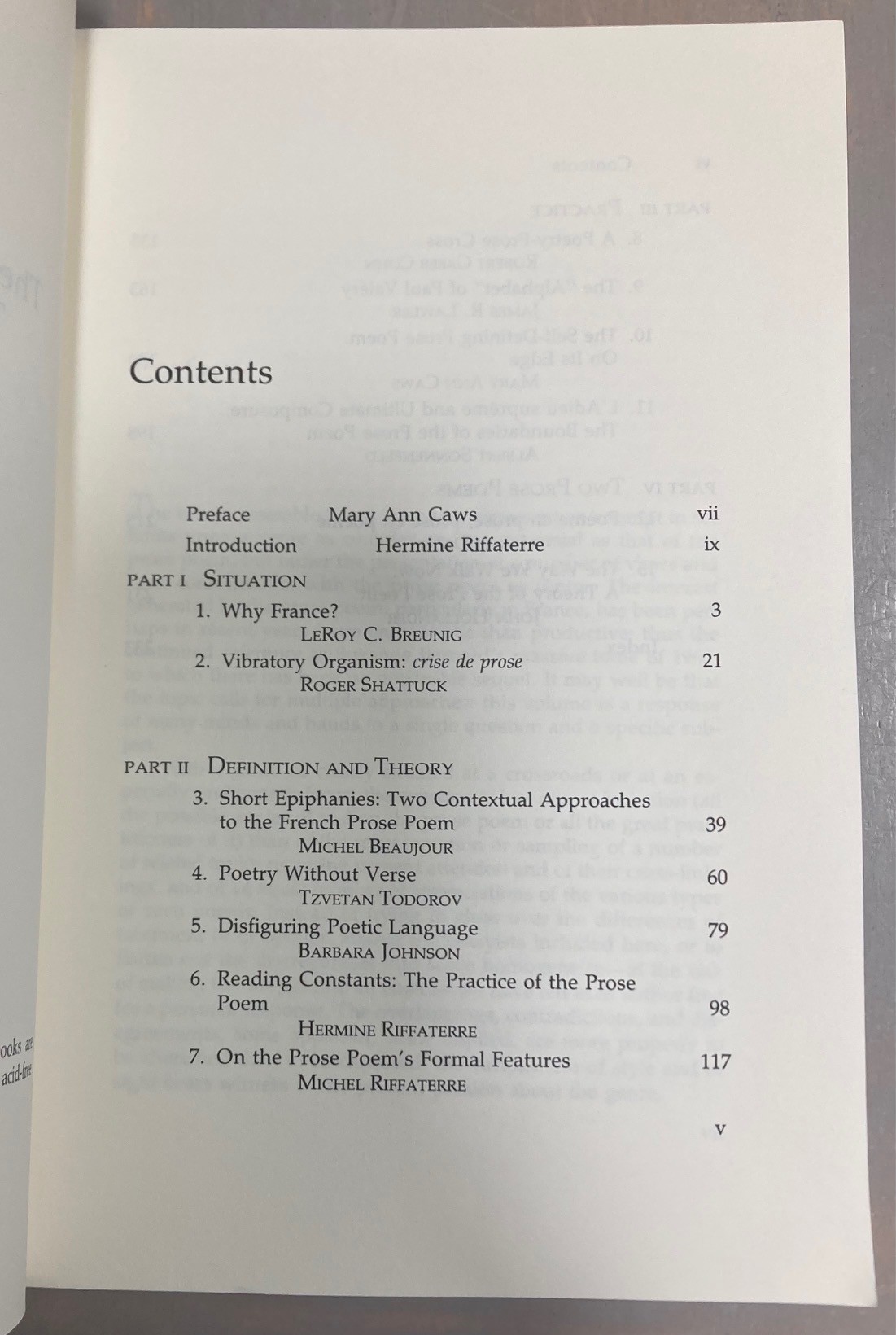 The Prose Poem in France Theory and Practice by Mary Ann Caws: Very ...