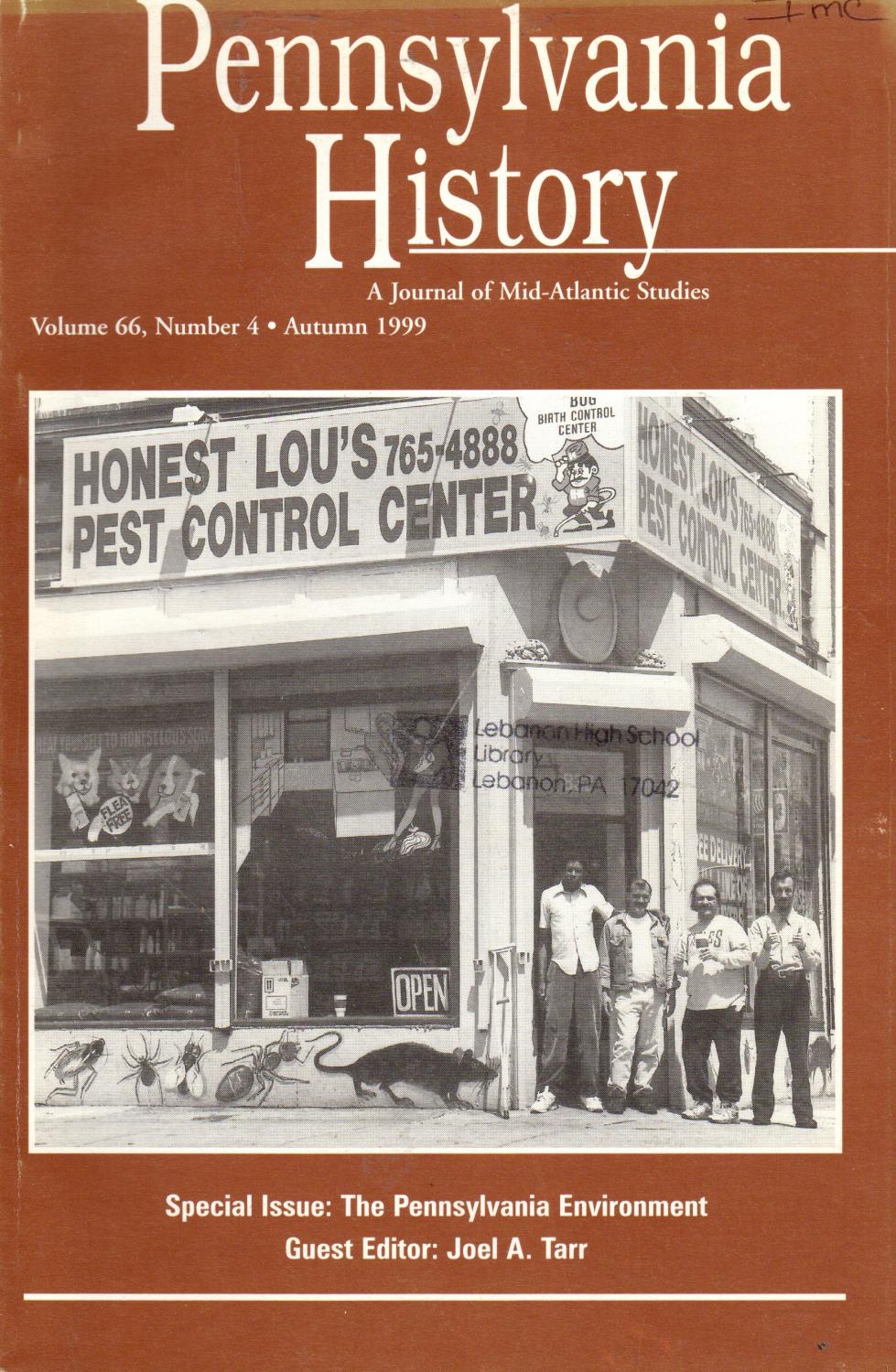 Pennsylvania History Quarterly Journal of the Pennsylvania Historical