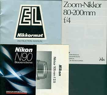 Nikon Camera manuals for the Zoom-Nikkor 80mm-200mm f/4, Nikkor 105mm f/2.5, EL Nikkormat instruction manual, System information for Nikon N90. Nikon