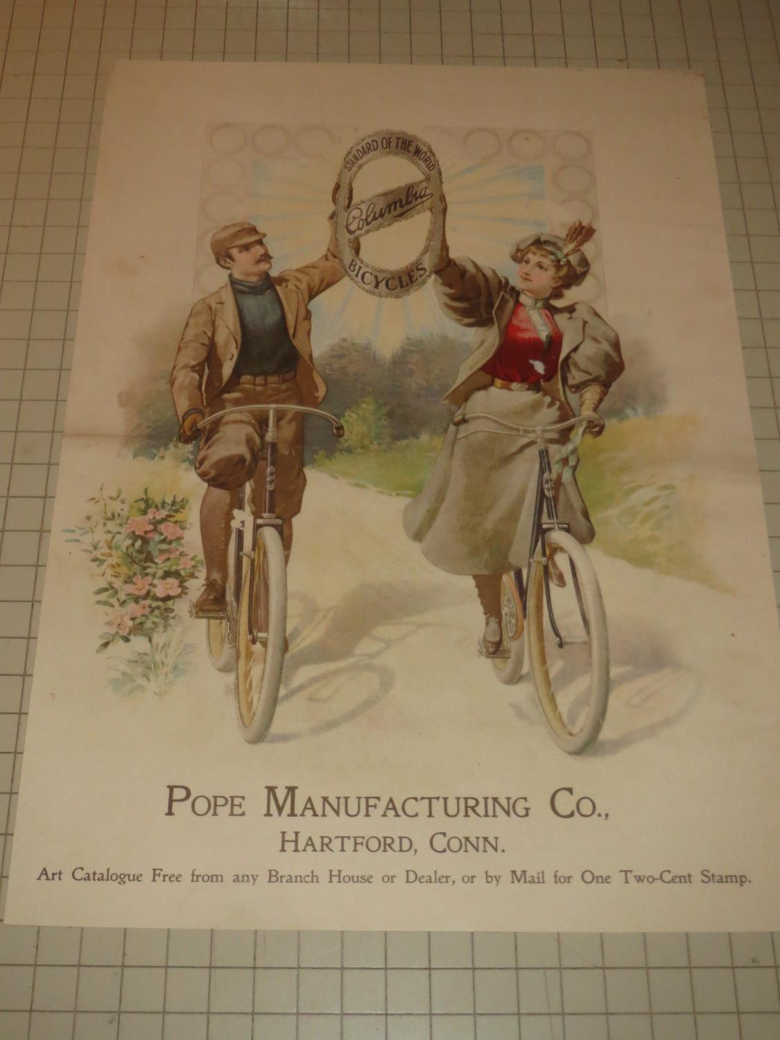 1897 Pope Manufacturing Co. Bicycle Ad Columbia Bicycles 1897