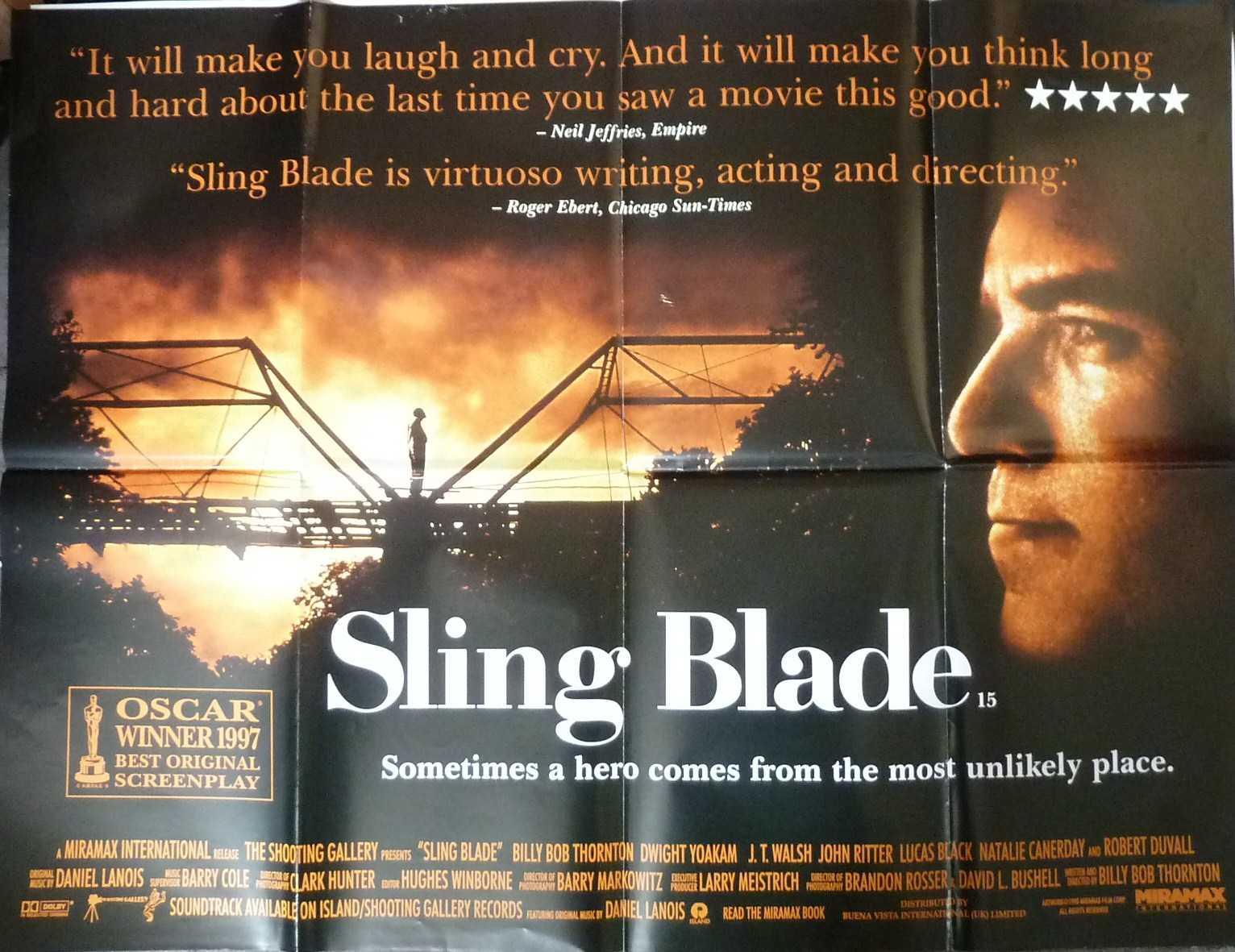 verdrievoudigen droog organiseren Sling Blade, Large Film Poster by Miramax: Very Good Softcover (1970) First  Edition. | Maynard & Bradley