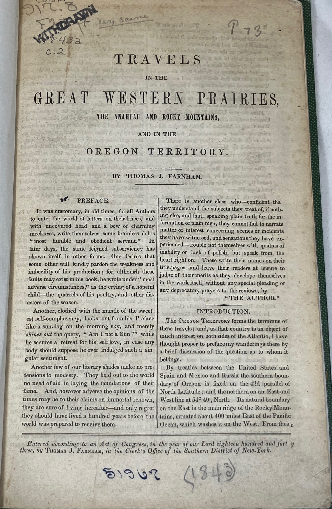 Travels in the Great Western Prairies, The Anahuac and Rocky Mountains ...