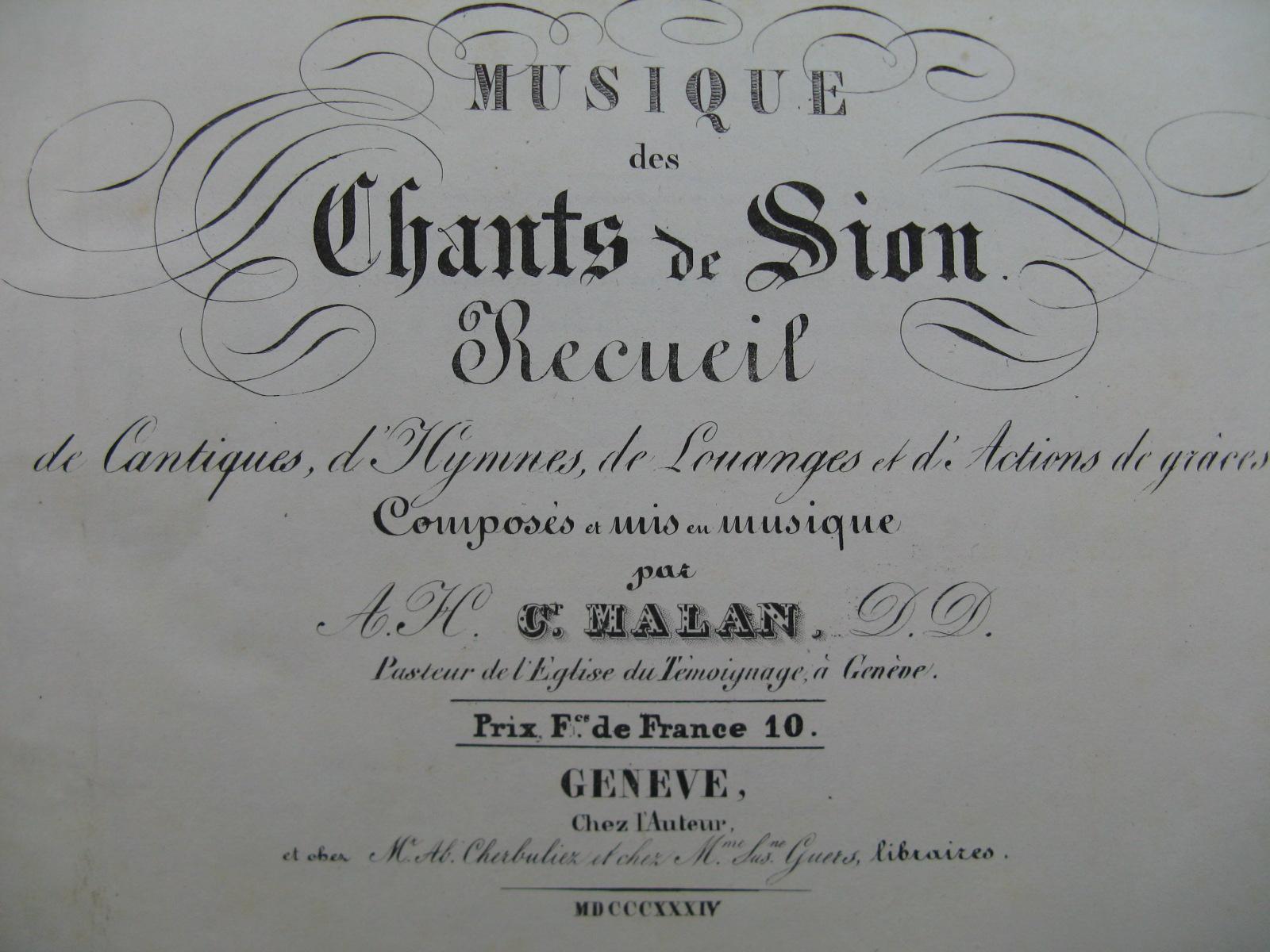 Cesar malan chant de sion