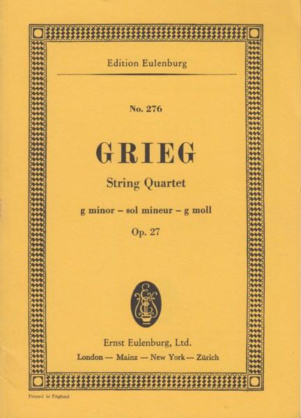 String Quartet in g minor, Op.27 - Study Score - Grieg, Edvard