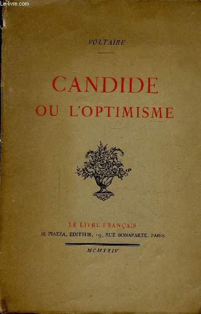 CANDIDE OU L'OPTIMISME de VOLTAIRE: bon Couverture souple (1924