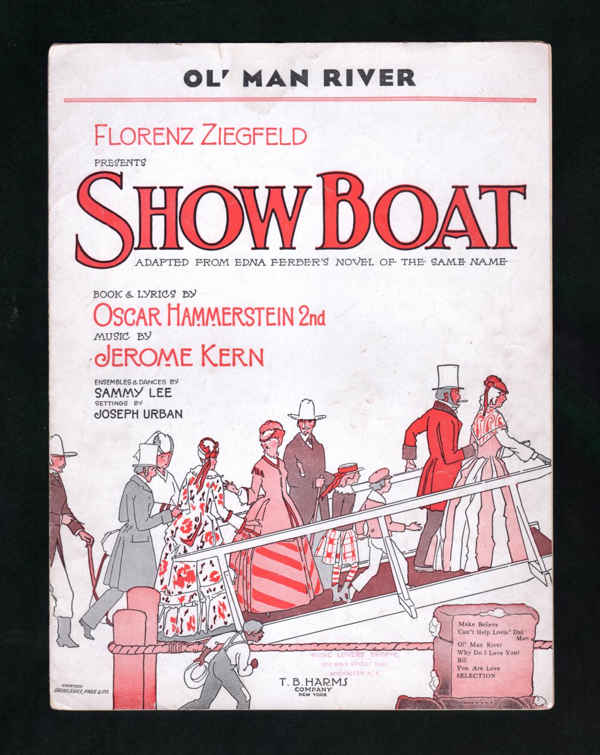 Ol Man River Vintage 1927 Sheet Music From Florenz Ziegfeld S Show Boat Oscar Hammerstein 2nd And Jerome Kern Includes Roberta Why Do I Love You T B Harms Company By Oscar