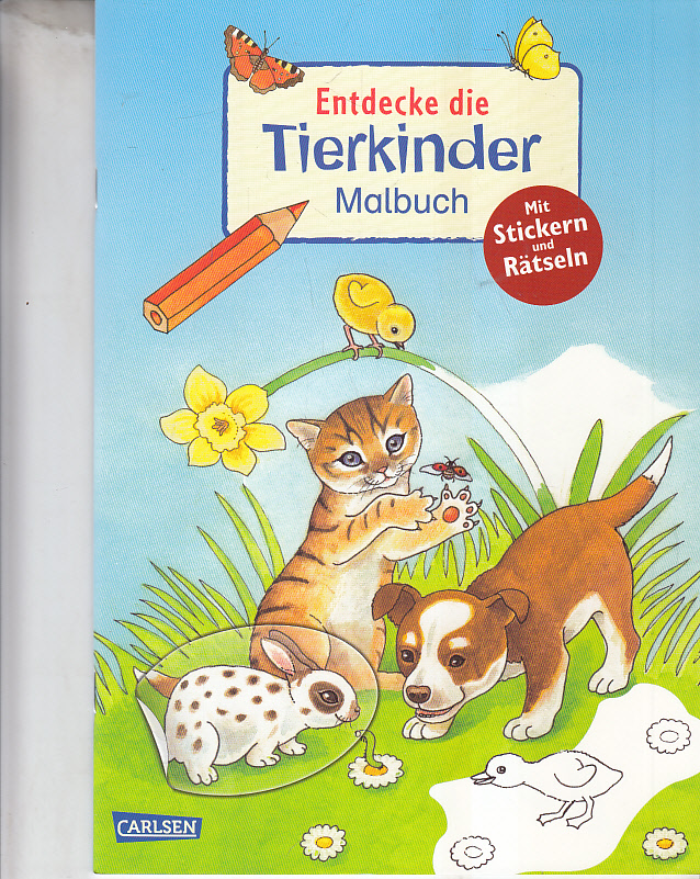 Entdecke.: Entdecke die Tierkinder : Malbuch mit Stickern. Entdecke. - Erler, Isabelle und Christine (Ill.) Henkel
