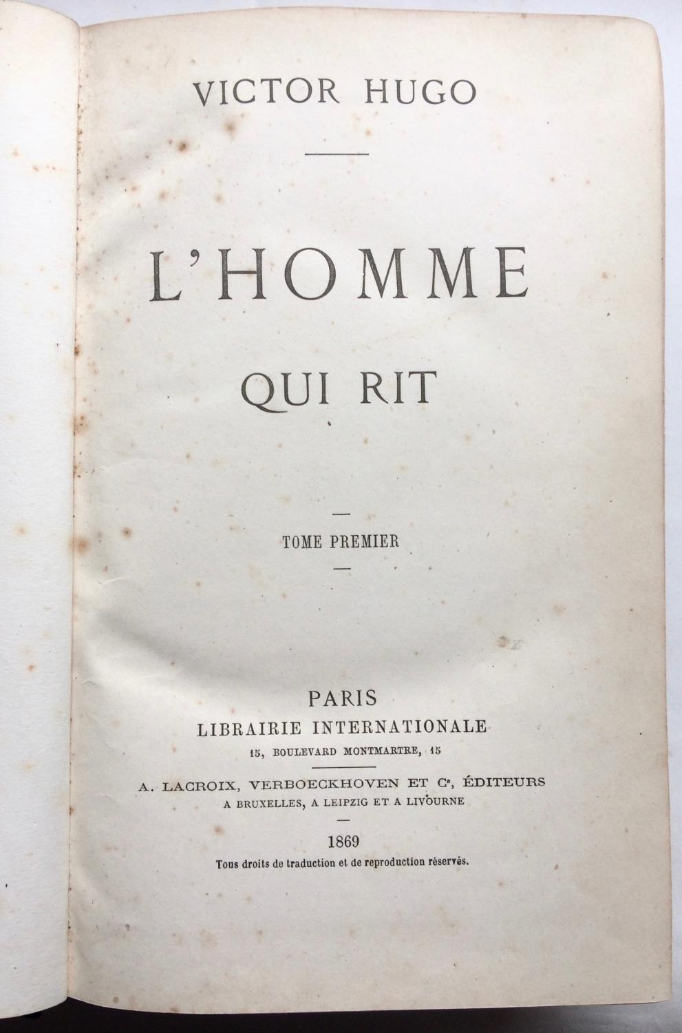 HUGO : L'homme qui rit - First edition 