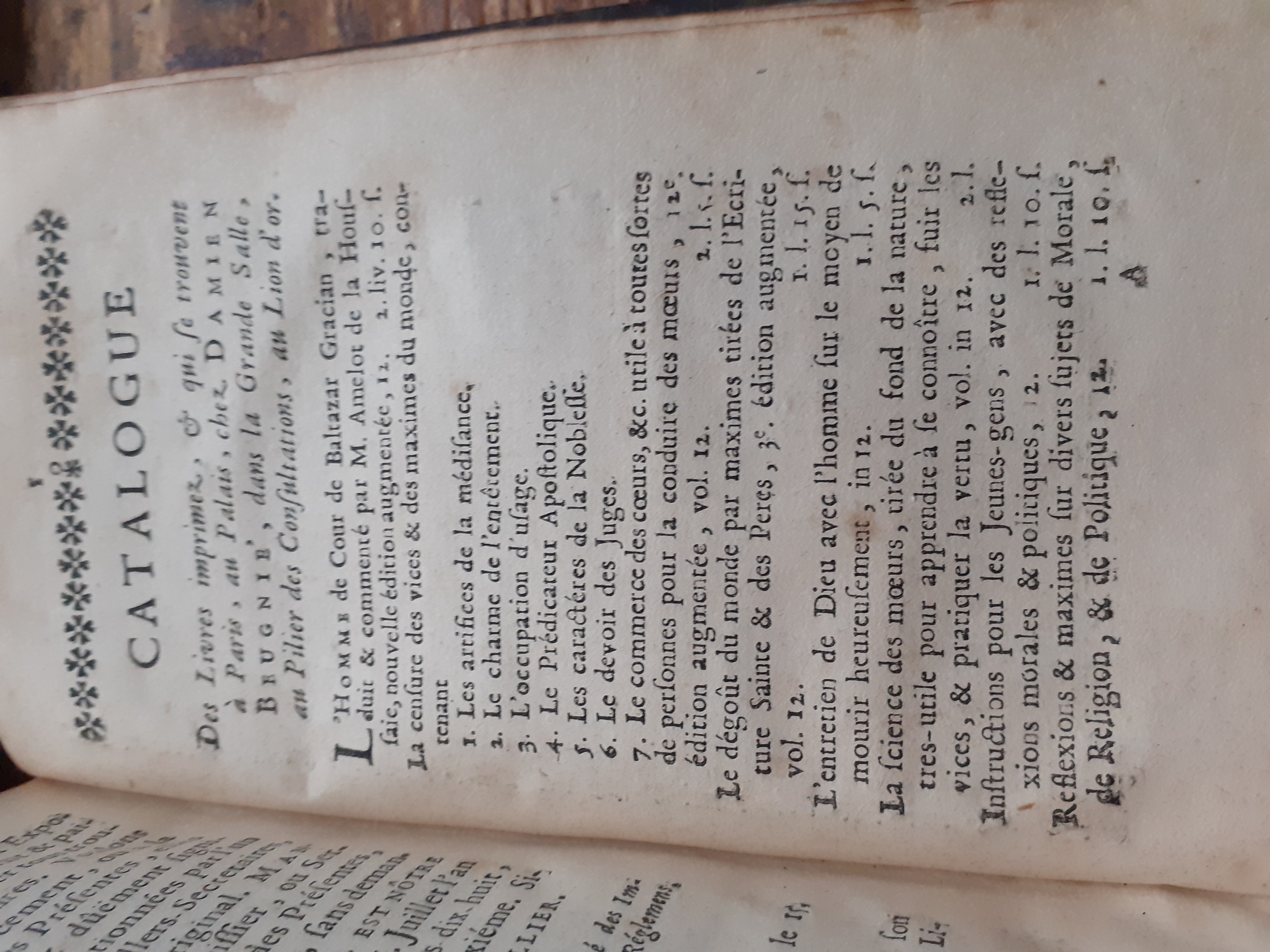 L'homme de cour , traduit de l'espagnol de Balthasar Gracian