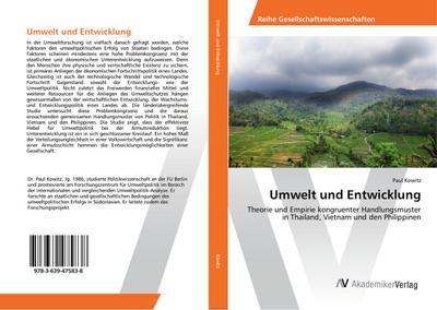 Umwelt und Entwicklung : Theorie und Empirie kongruenter Handlungsmuster in Thailand, Vietnam und den Philippinen - Paul Kowitz