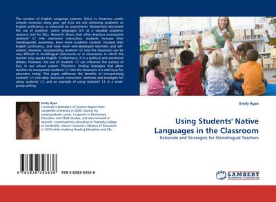 Using Students'' Native Languages in the Classroom : Rationale and Strategies for Monolingual Teachers - Emily Ryan