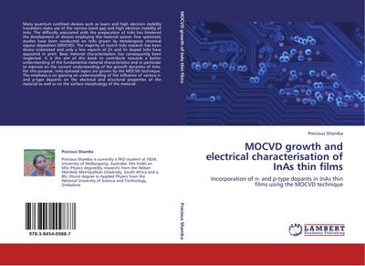 MOCVD growth and electrical characterisation of InAs thin films : Incorporation of n- and p-type dopants in InAs thin films using the MOCVD technique - Precious Shamba
