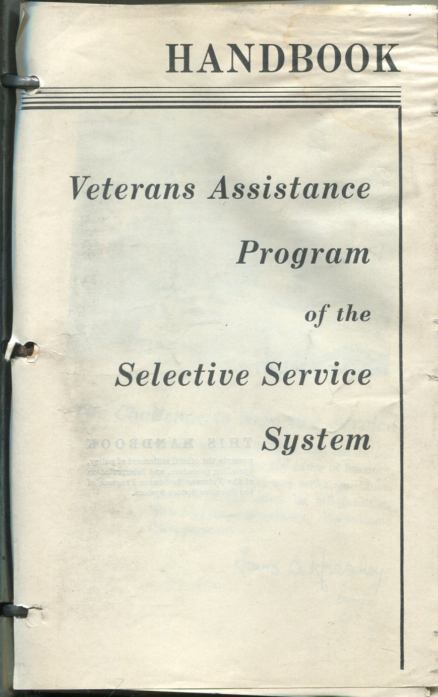 Handbook Veterans Assistance Program of the Selective Service System