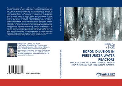 Boron Dilution in Pressurizer Water Reactors : Boron Dilution and Boron Transport after SB LOCA in PWR and VVER-1000 Nuclear Reactors - Patricia Pla