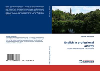 English in professional activity : English for International Law students - Saltanat Meiramova