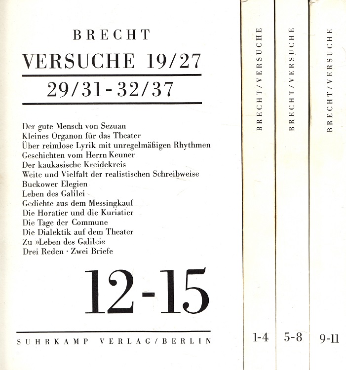 Bänden　(1977)　Berthold::　Versandantiquariat　von　[d.　1959.　Repr.　Ausg.]　Brecht,　Softcover/Paperback　Sehr　gut　in　komplett　15　Versuche　Nussbaum