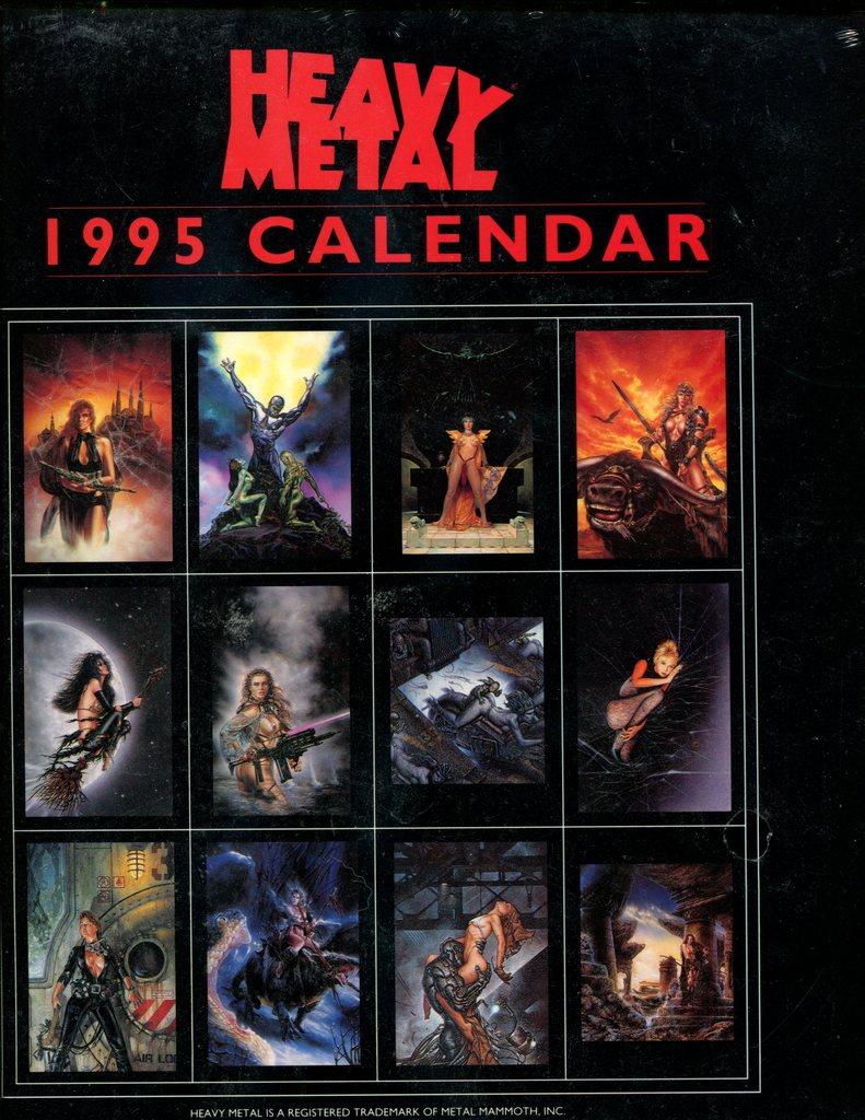 Heavy Metal Calendar 1995 SEALED COPY by Luis Royo, et al; Heavy