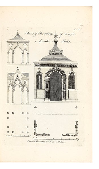 The Carpenter's Treasure; a Collection of Designs for Temples, with their Plans, Gates, Doors, Rails, and Bridges, in the Gothic taste, With the Cent