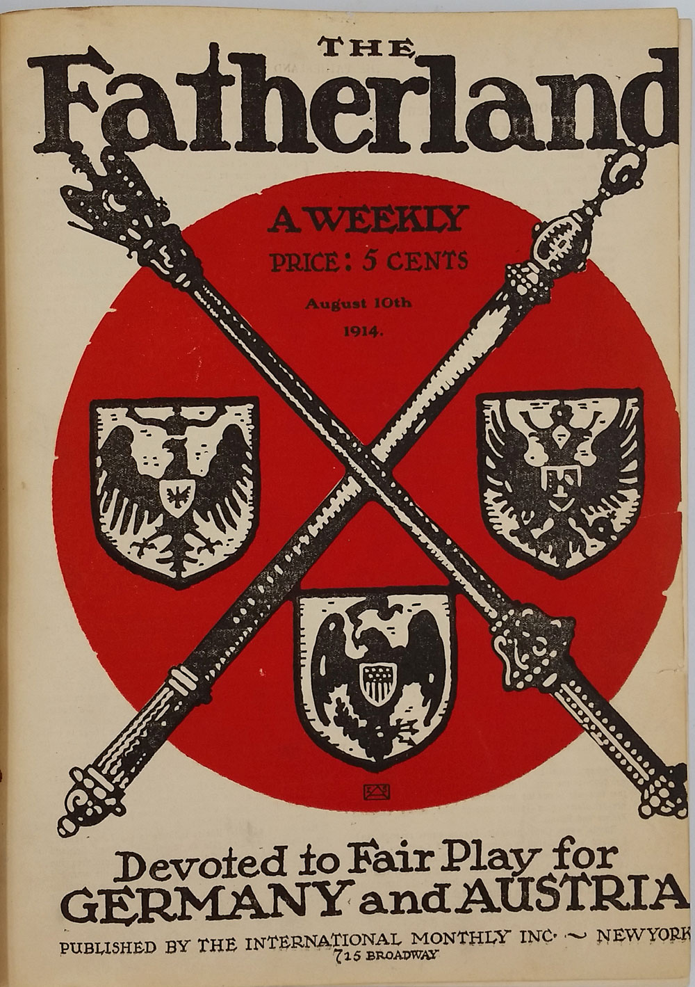 Editor's Archive Copy, Pro German WWI propaganda periodical