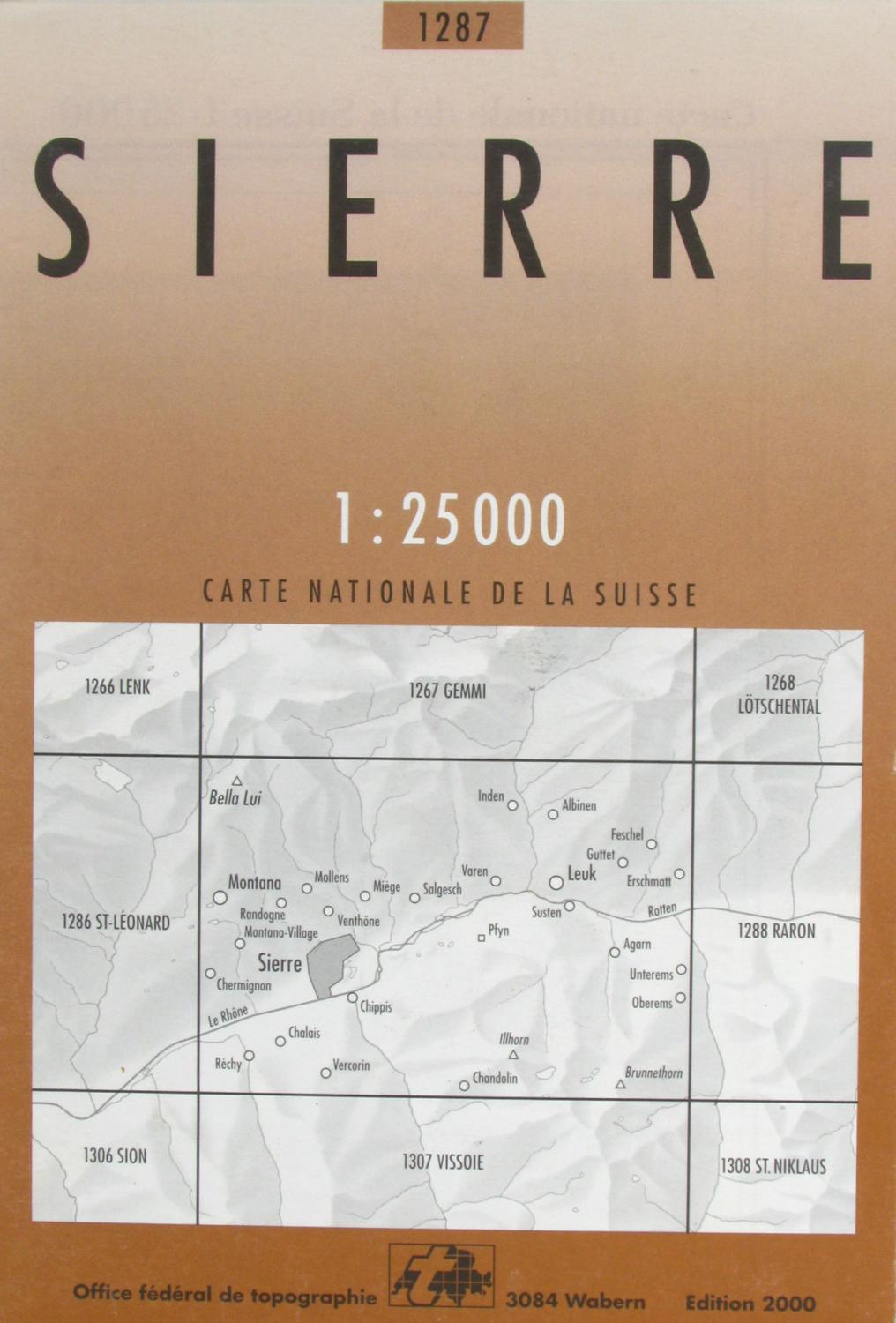 Carte Nationale de la Suisse. Sierre (Blatt 1287),