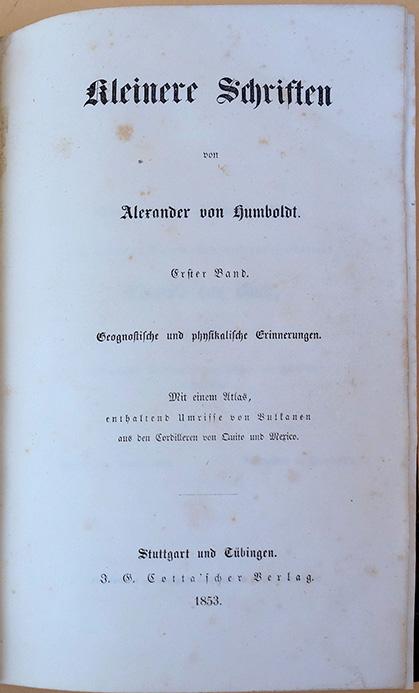 Kleinere Schriften - Humboldt, Alexander von