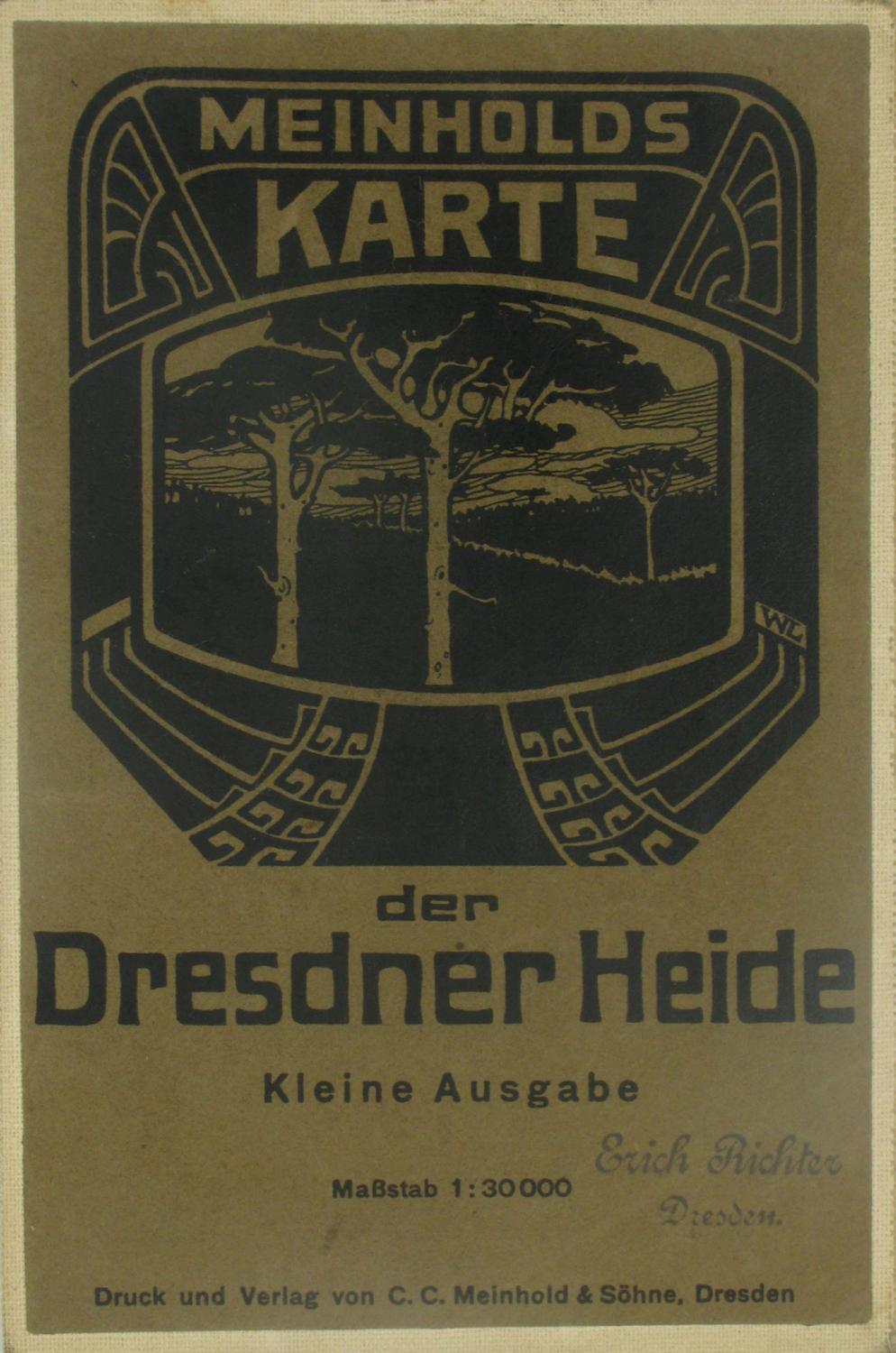 Meinholds Karte der Dresdner Heide (Kleine Ausgabe),: ca. 42 x 32 cm, Landkarte (1930 