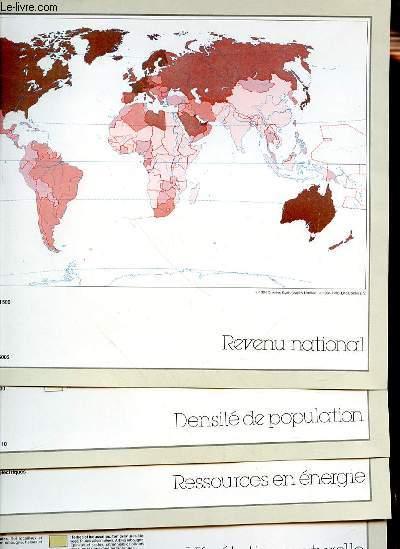 6 CARTES DU MONDE EN COULEURS SOUS CHEMISE COLLECTIF [Bon]