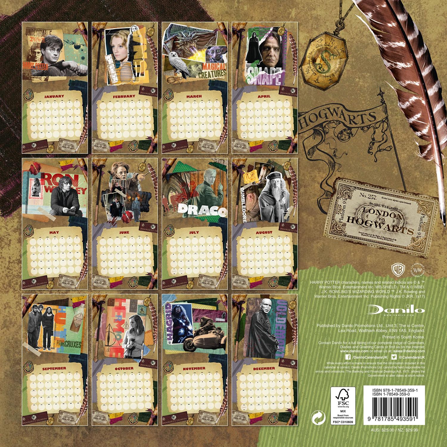 Harry Potter Official 2018 Calendar - Sqaure Wall Format Calendar by