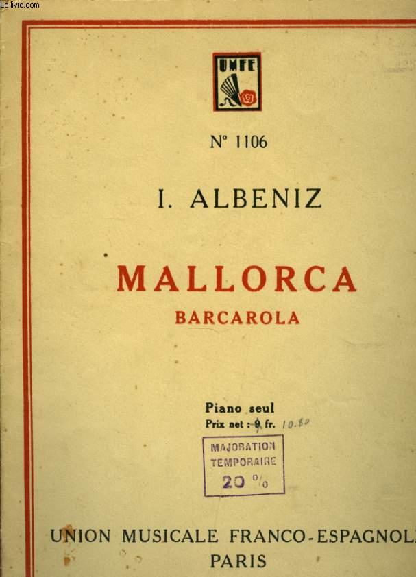 MALLORCA BARCAROLA de ALBENIZ I.: Partitura | Le-Livre