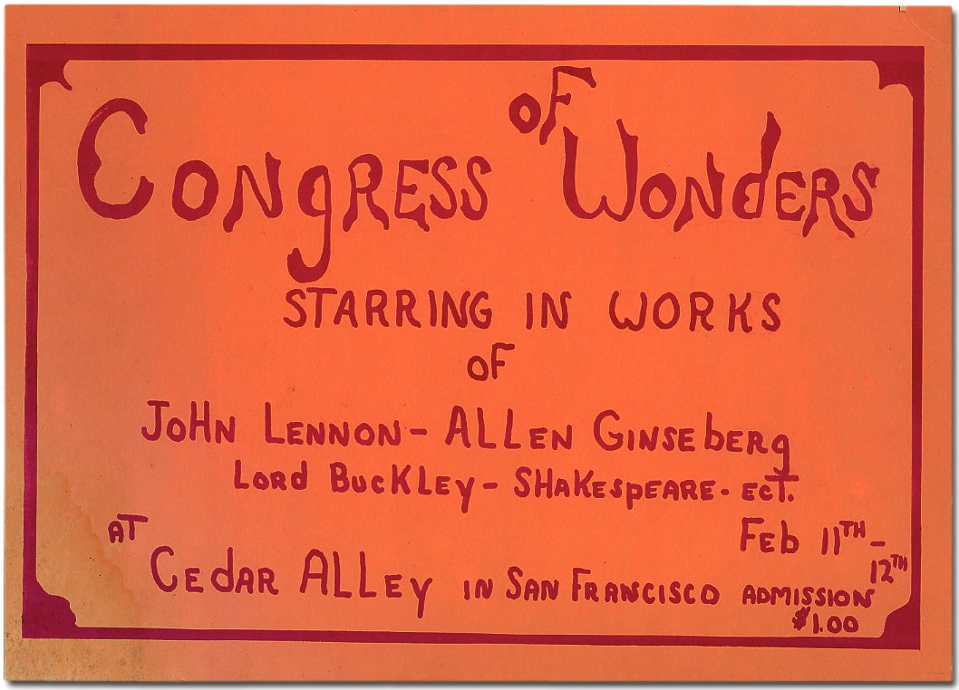 [Broadside]: Congress of Wonders [KERR, Howard and Richard Rollins] [Assez bon]