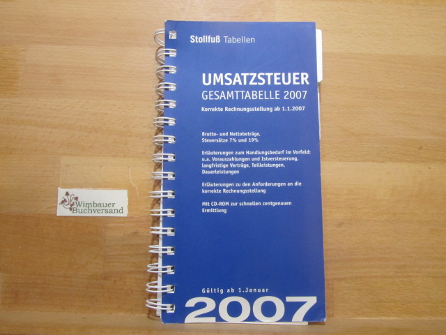 Umsatzsteuer-Gesamttabelle 2007 - Langer, Michael