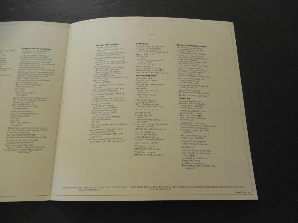george harrison albums and inserts george harrison albums and inserts