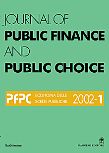 Journal of public finance and public choice. Economia delle scelte pubbliche (2002). Vol. 1 - Domenico Da Empoli